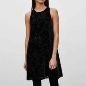 ARITZIA Wilfred with silk black velvet sleeveless dress XS
